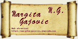 Margita Gajović vizit kartica